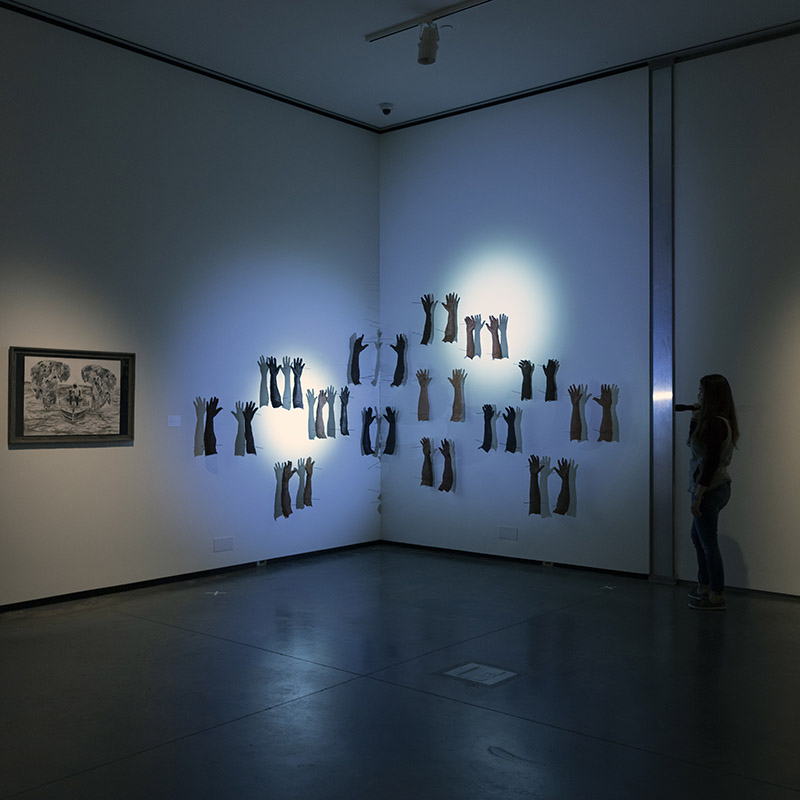 Installation view 2021 UAB Department of Art and Art History BFA Exhibition, Abroms-Engel Institute for the Visual Arts, University of Alabama at Birmingham, Birmingham, Alabama, April 19 – May 1, 2021, ©️ 2020 AEIVA, UAB Photo: Sheleka Laseter.