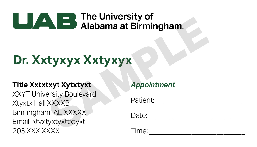 Appointment Card sample