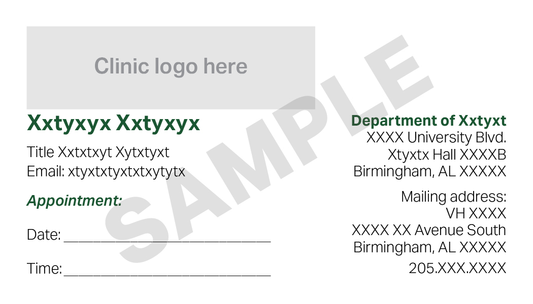 Appointment Card sample