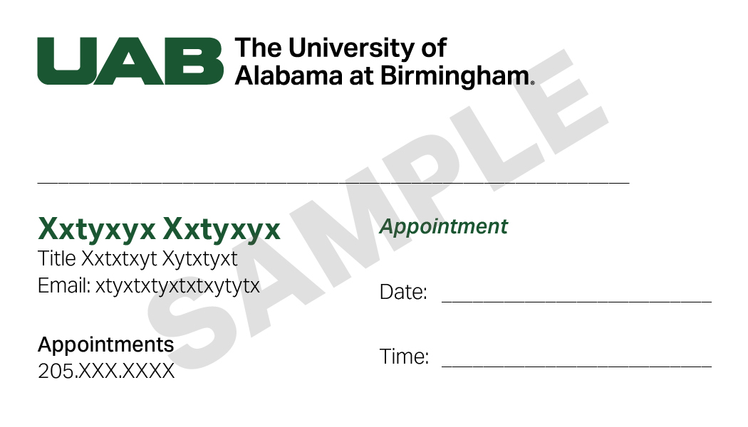 Appointment Card sample