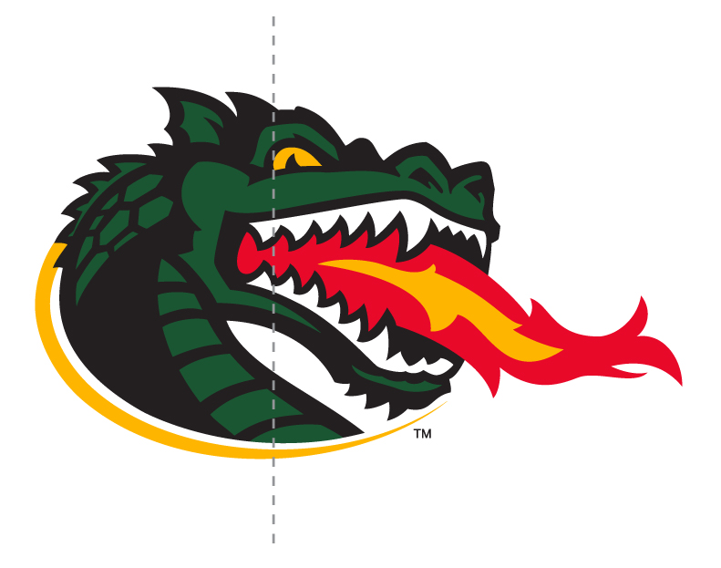 Graphic showing appropriate centering of container blaze logo