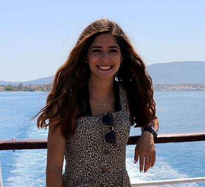 Jessica Chediak on a boat