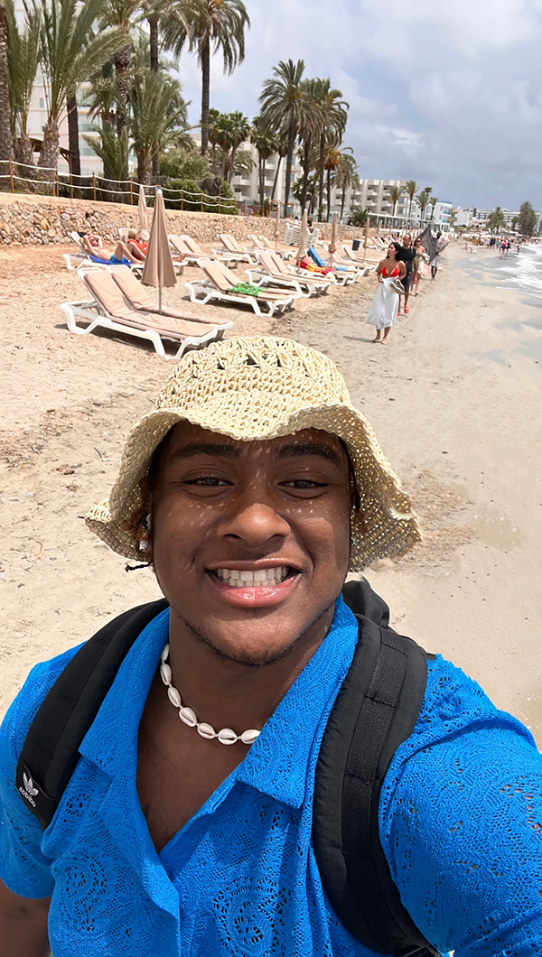 William Coleman on the beach in Spain