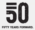 50 years forward logo. 