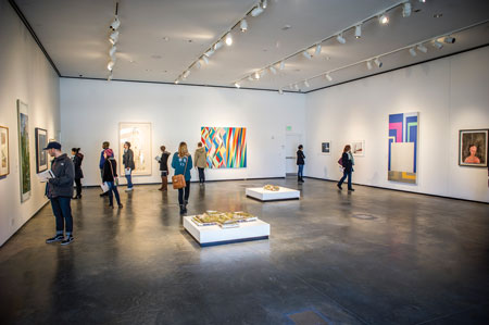 Visitors in one of AEIVA's art galleries.