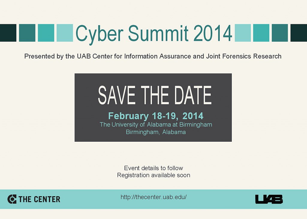 UAB cybersummit savethedate for 2014 1024x731