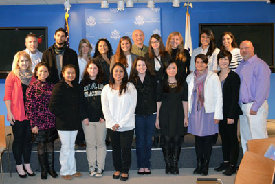 Image of Dr. Zahariadis and the 2013 UN student study away group, taken by Jerry Jerome. 