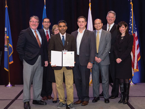 Members of the two departments at the announcement of the grant program. 