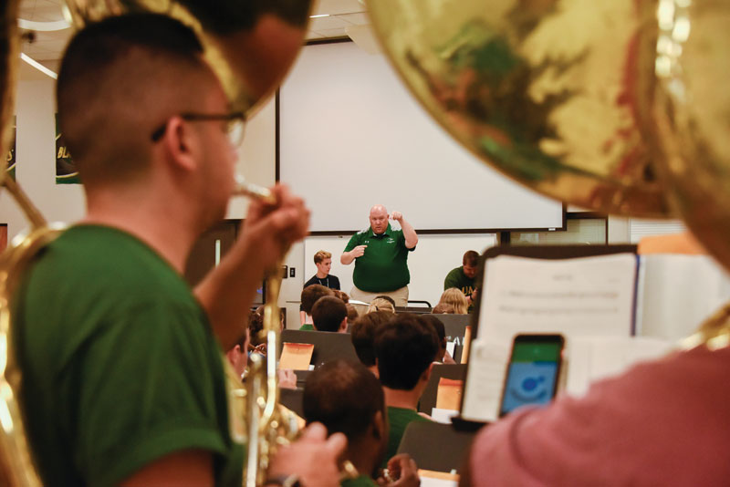 Dr. Murray conducting at band camp.