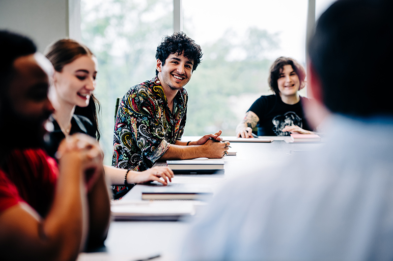 Philosophy students having a classroom discussion.