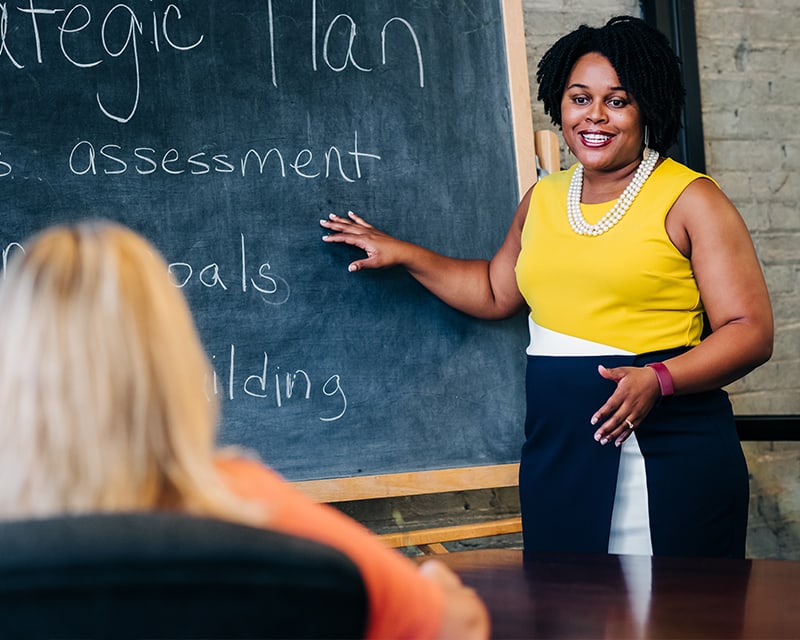 Faculty member teaching in the classroom