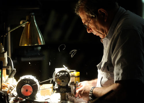 Dr. Amthor working in his lab. 