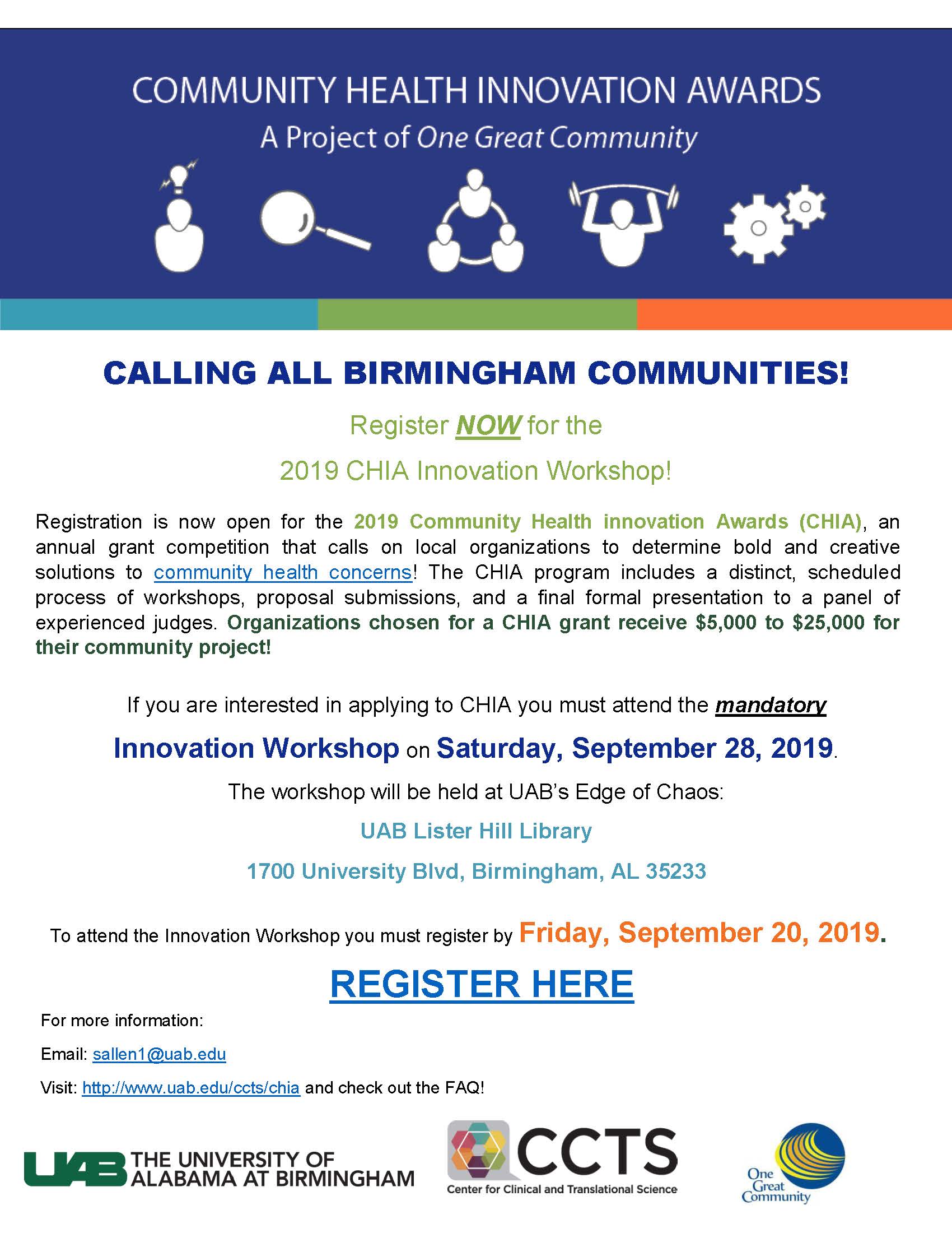 CHIA 2019 Innovation Workshop Flyer