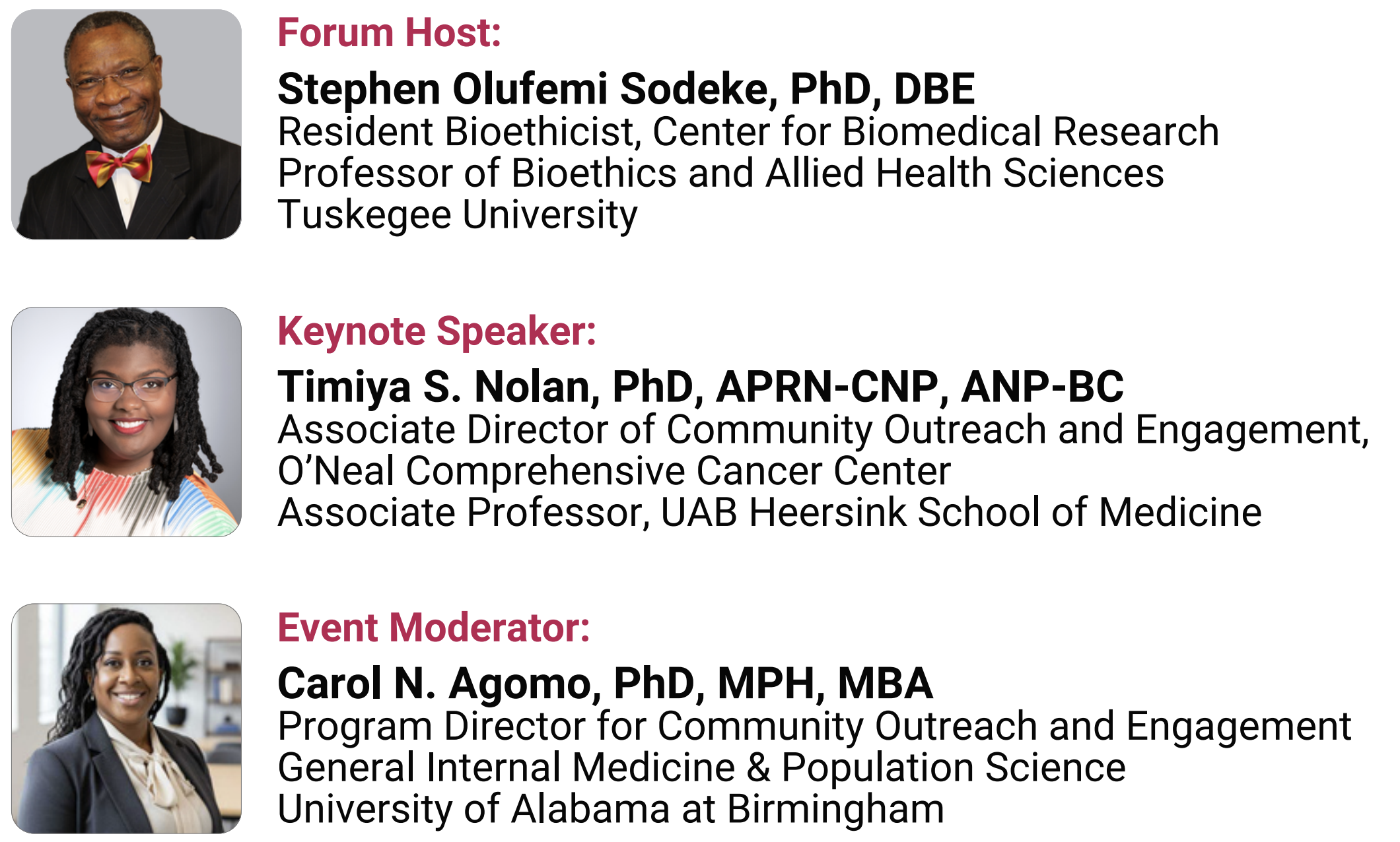 2026 Bioethics Forum Speakers