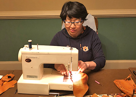 Sewing masks at Auburn University