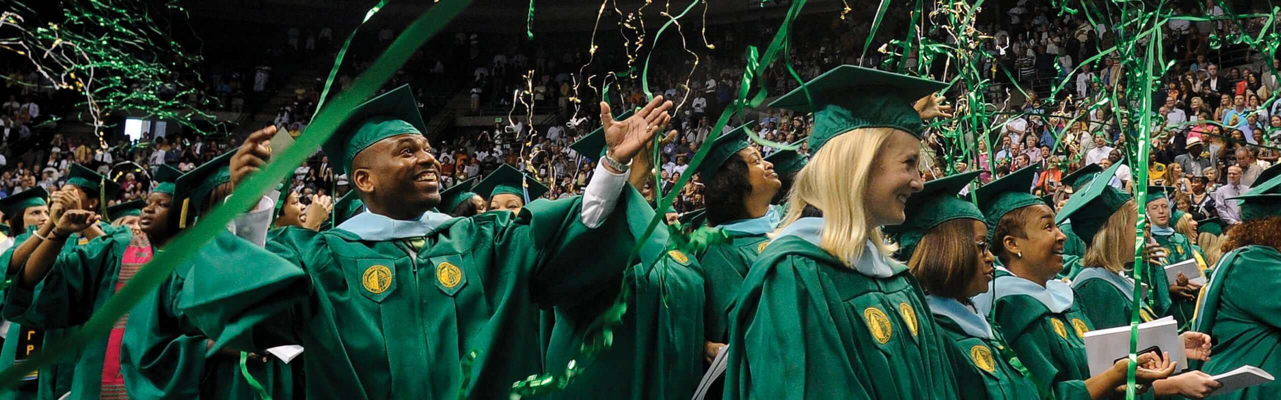 students attending commencement ceremony