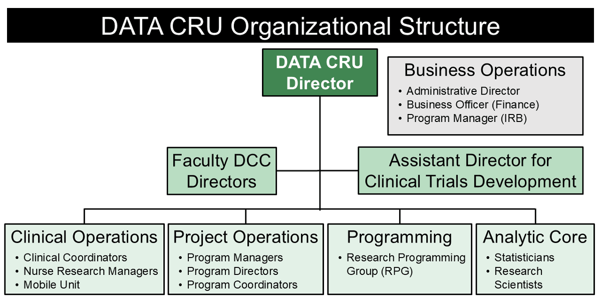 DATA CRU Organizational Chart. Link to PDF file