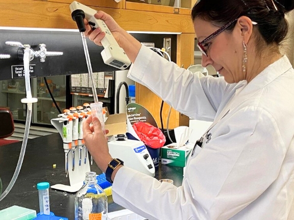 Dr. Lamani in dental lab