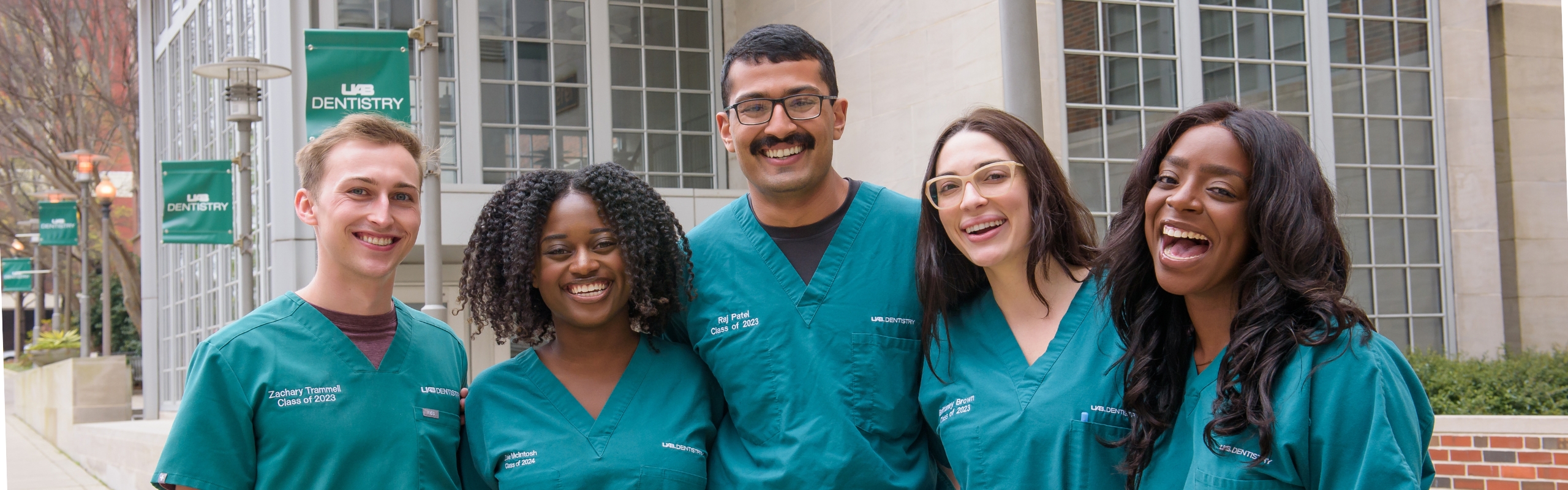 UAB School of Dentistry Students Standing In Front of Building