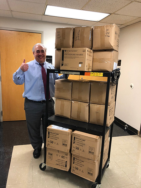 Taichman gives thumbs-up near PPE donations