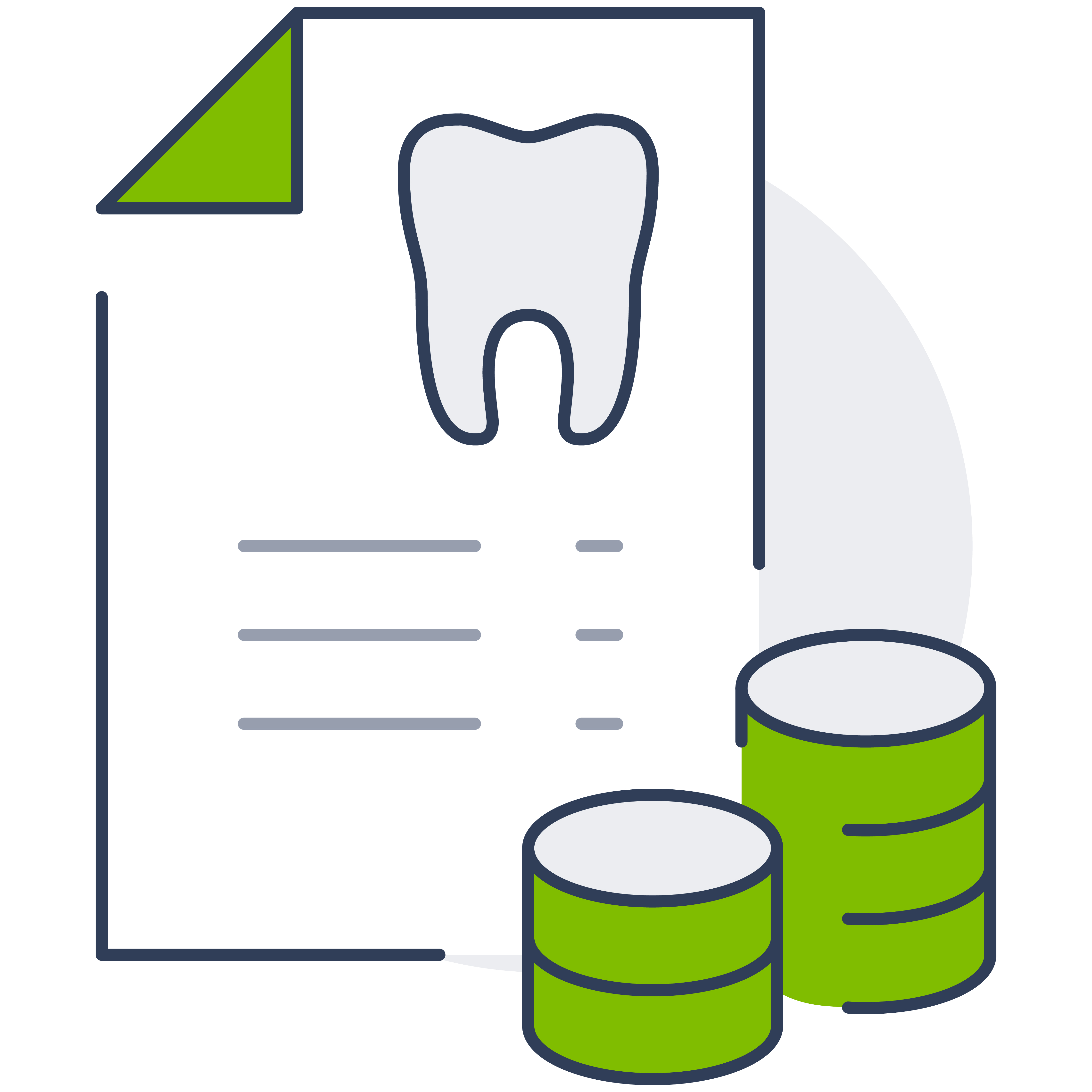 Icon of dental bill with coins