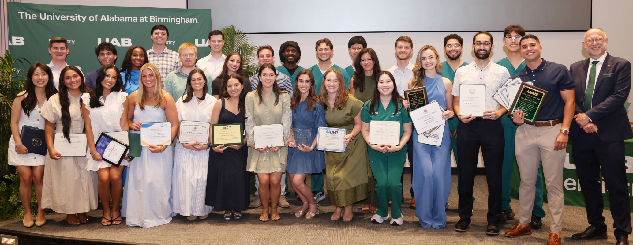 Group photo of awardees with Dean Geurs at 2026 SOD Honors Convocation