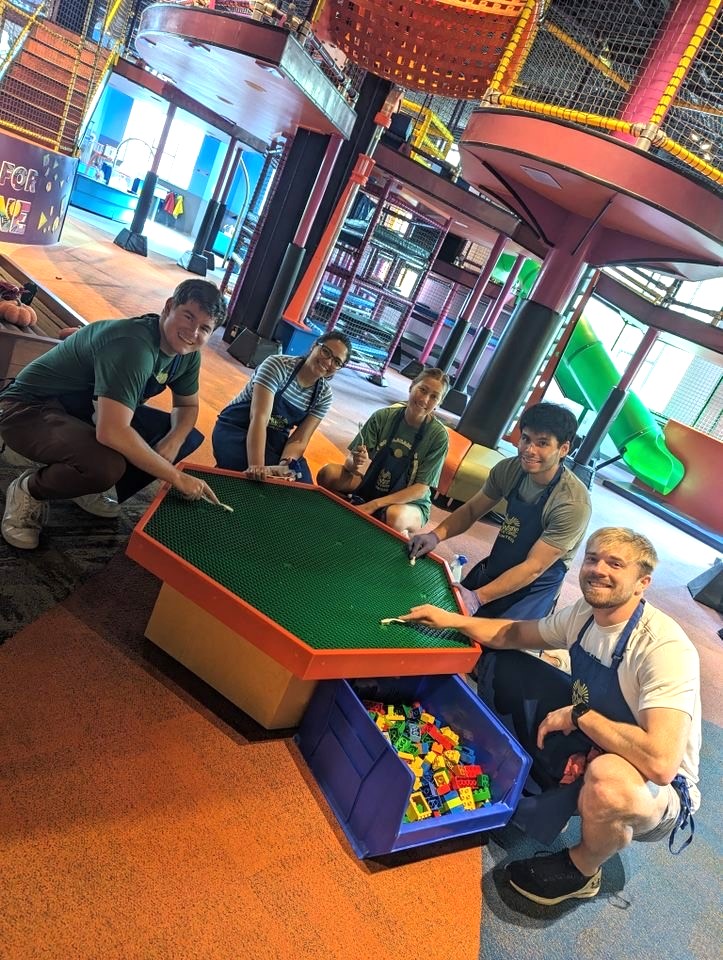 SRG members cleaning at the McWane Science Center in Birmingham, AL