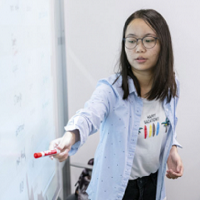 Student at whiteboard