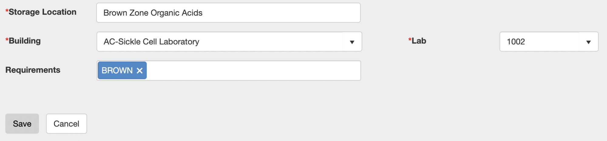 Fill out all information highlighted with a red asterisk.