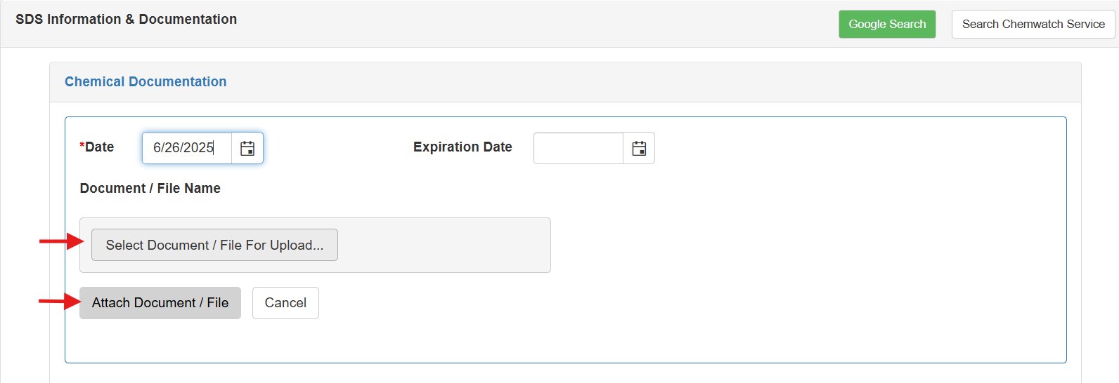 screenshot of software