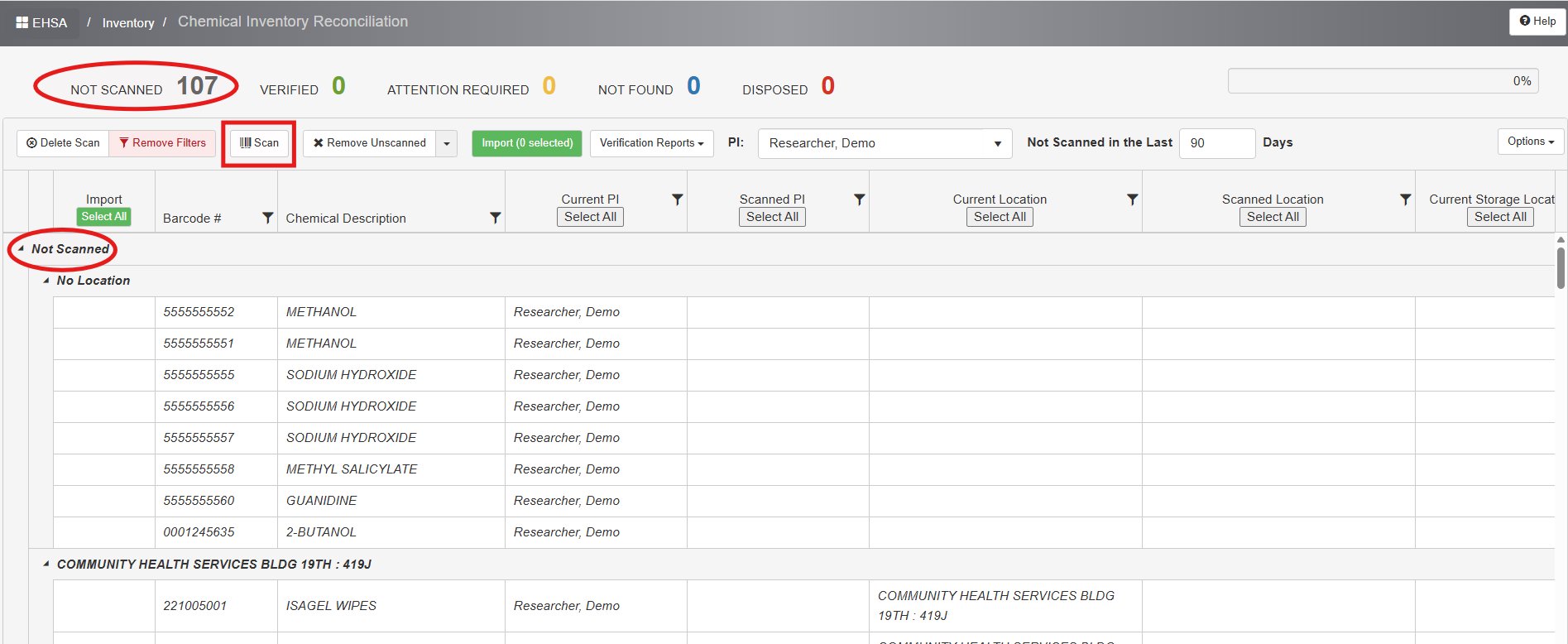 screenshot of software