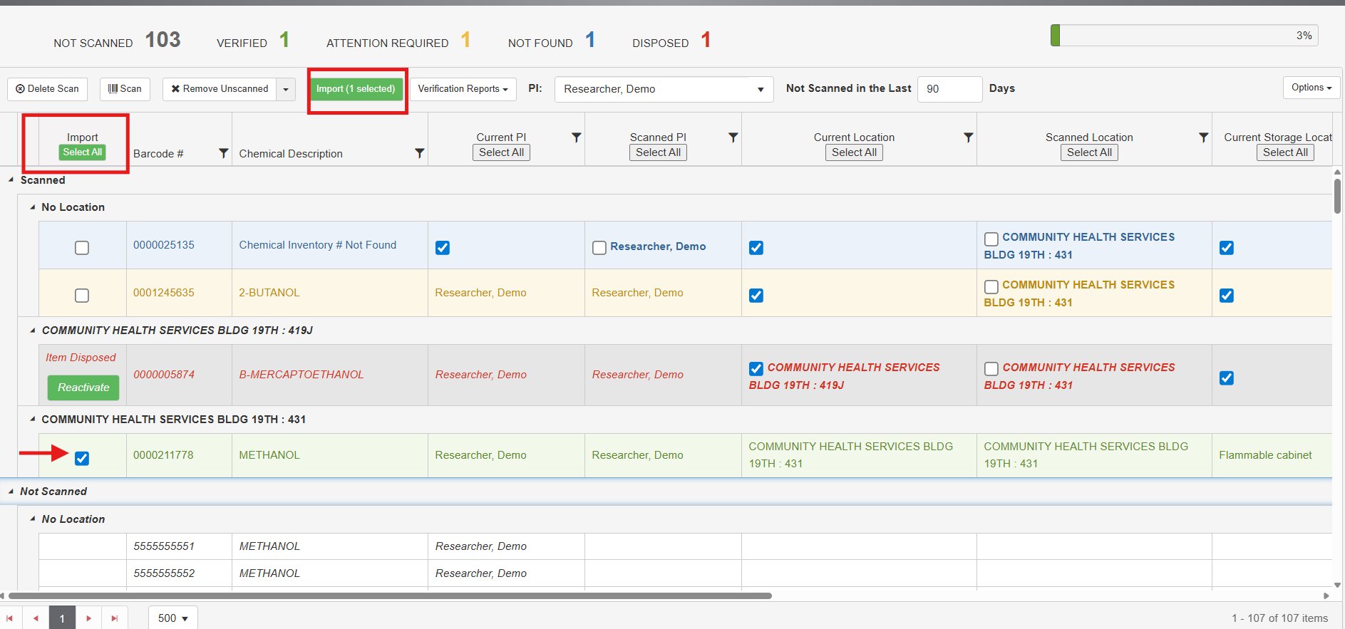 screenshot of software