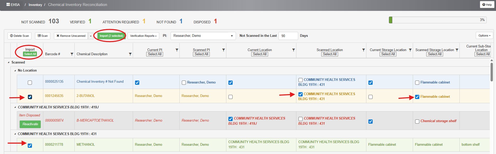 screenshot of software