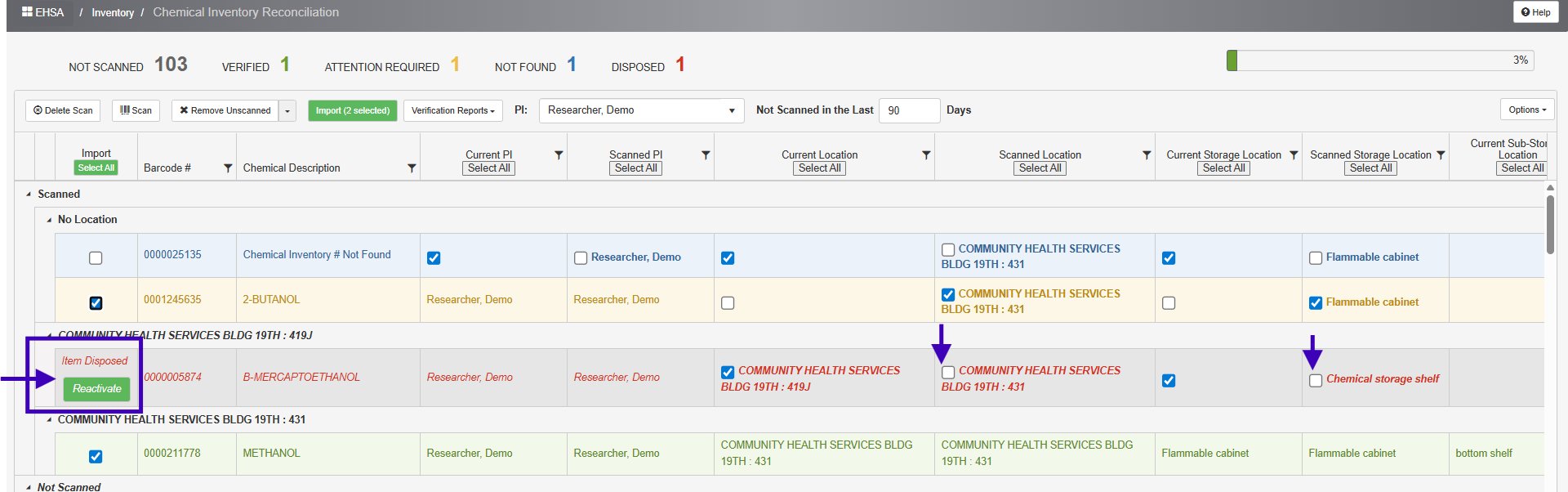 screenshot of software