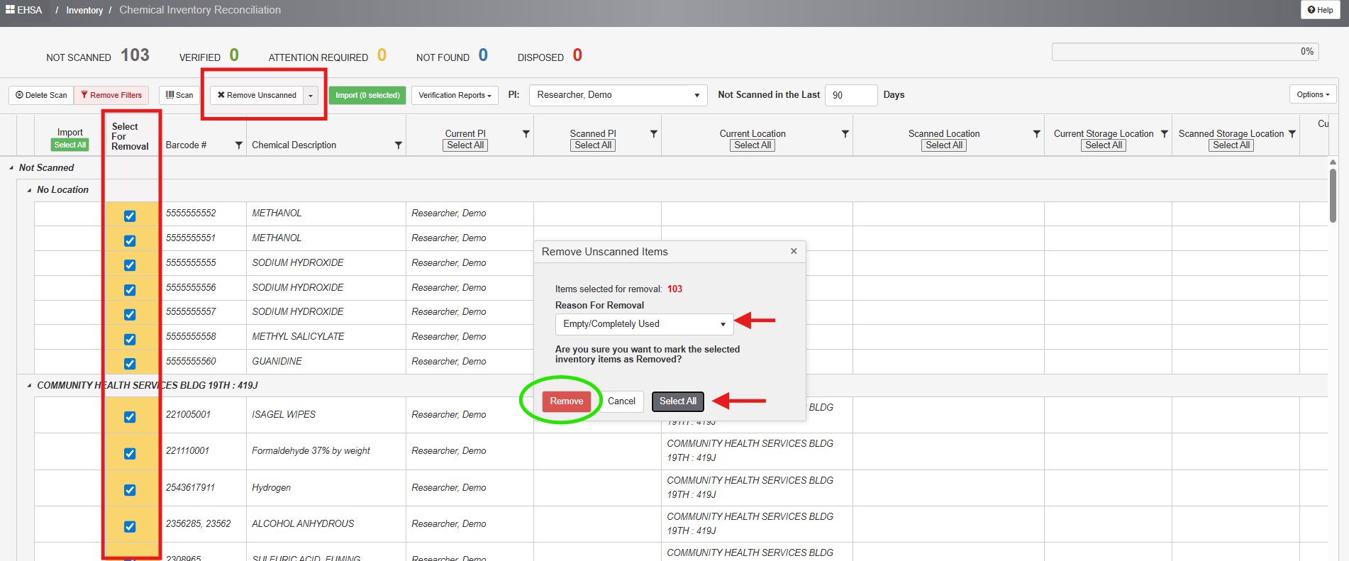 screenshot of software