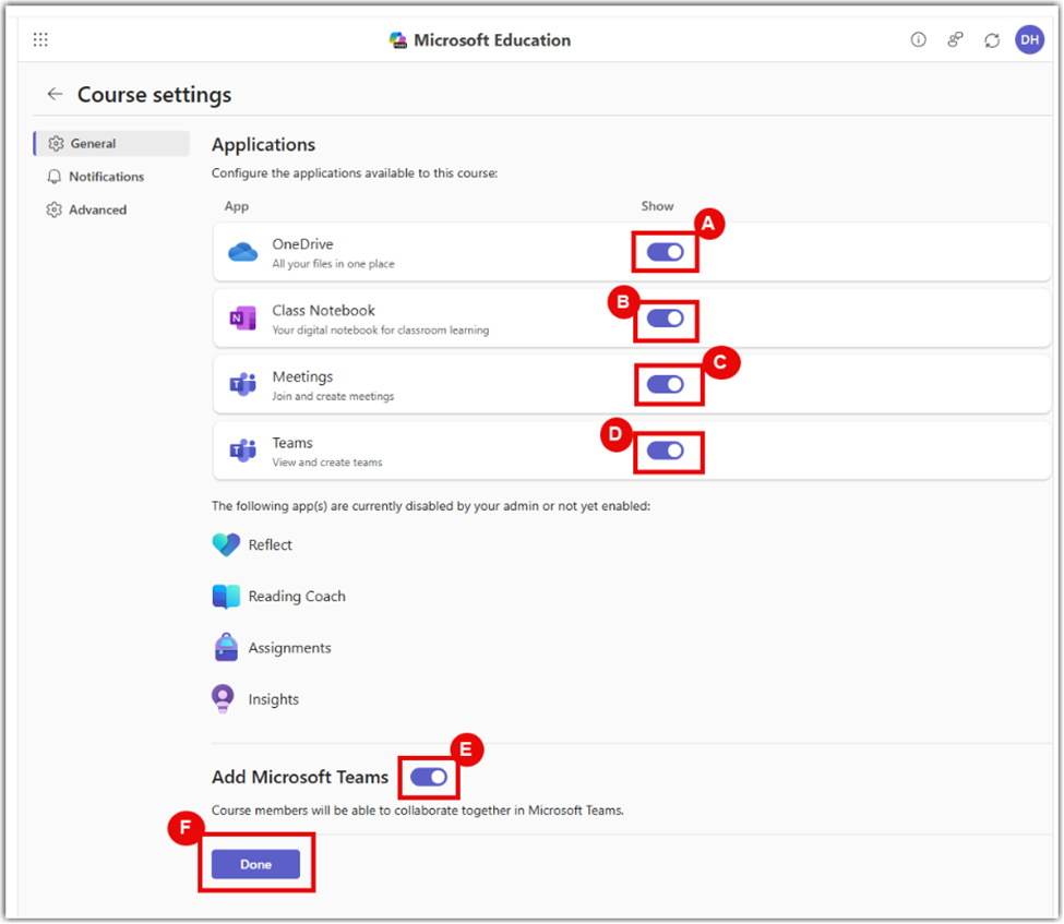 Enable Teams Features