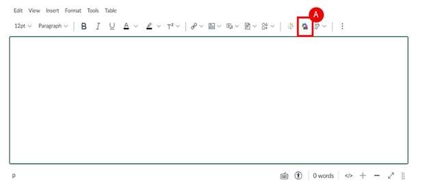 Screenshot of the rich content editor. 