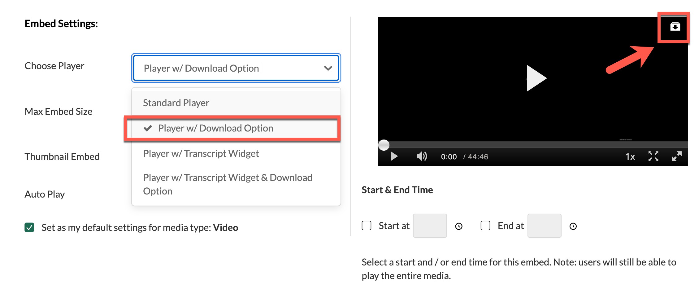 screengrab showing how to embed video into Canvas page