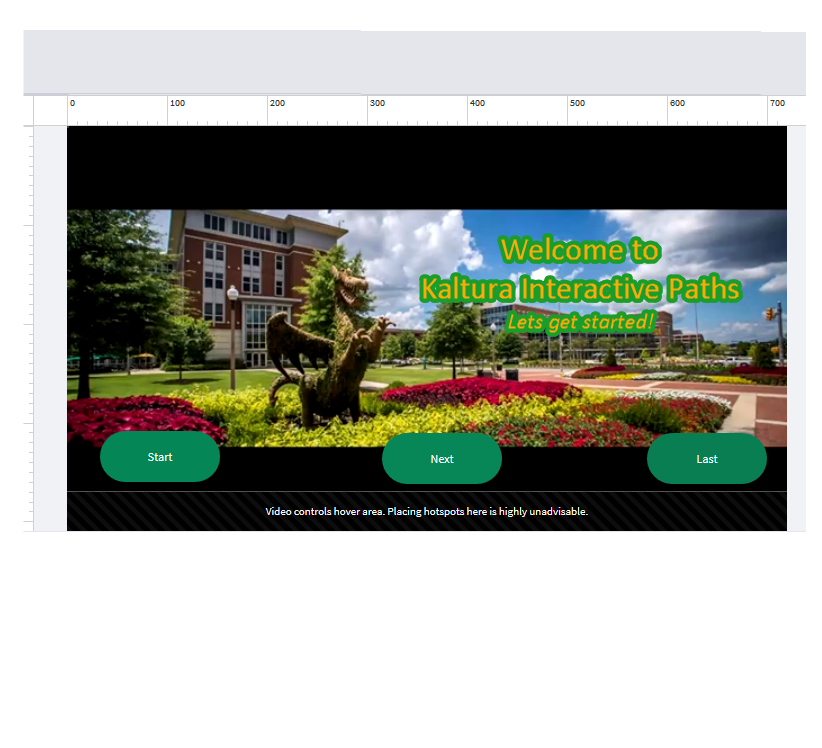 screenshot showing Kaltura interactive path welcome screen