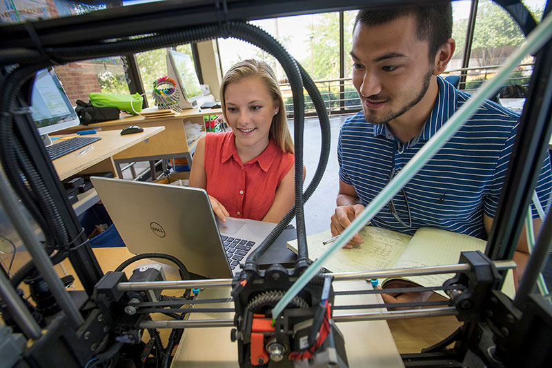 Biomedical Engineering students working on a project. 