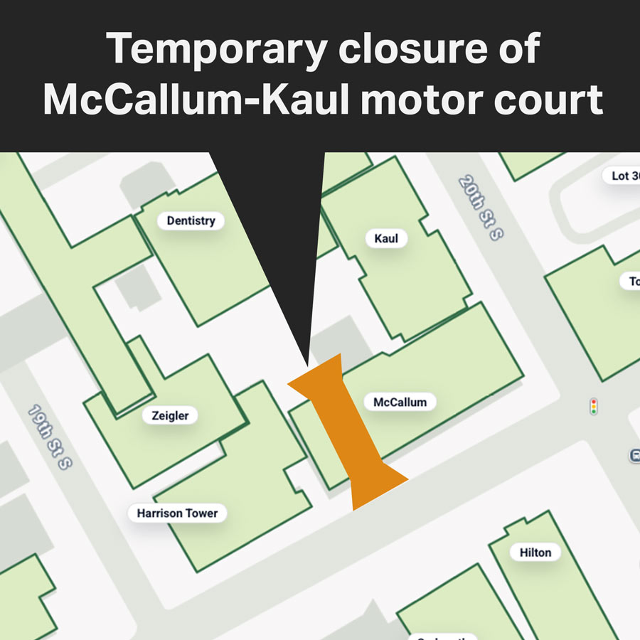Map of motor court closure