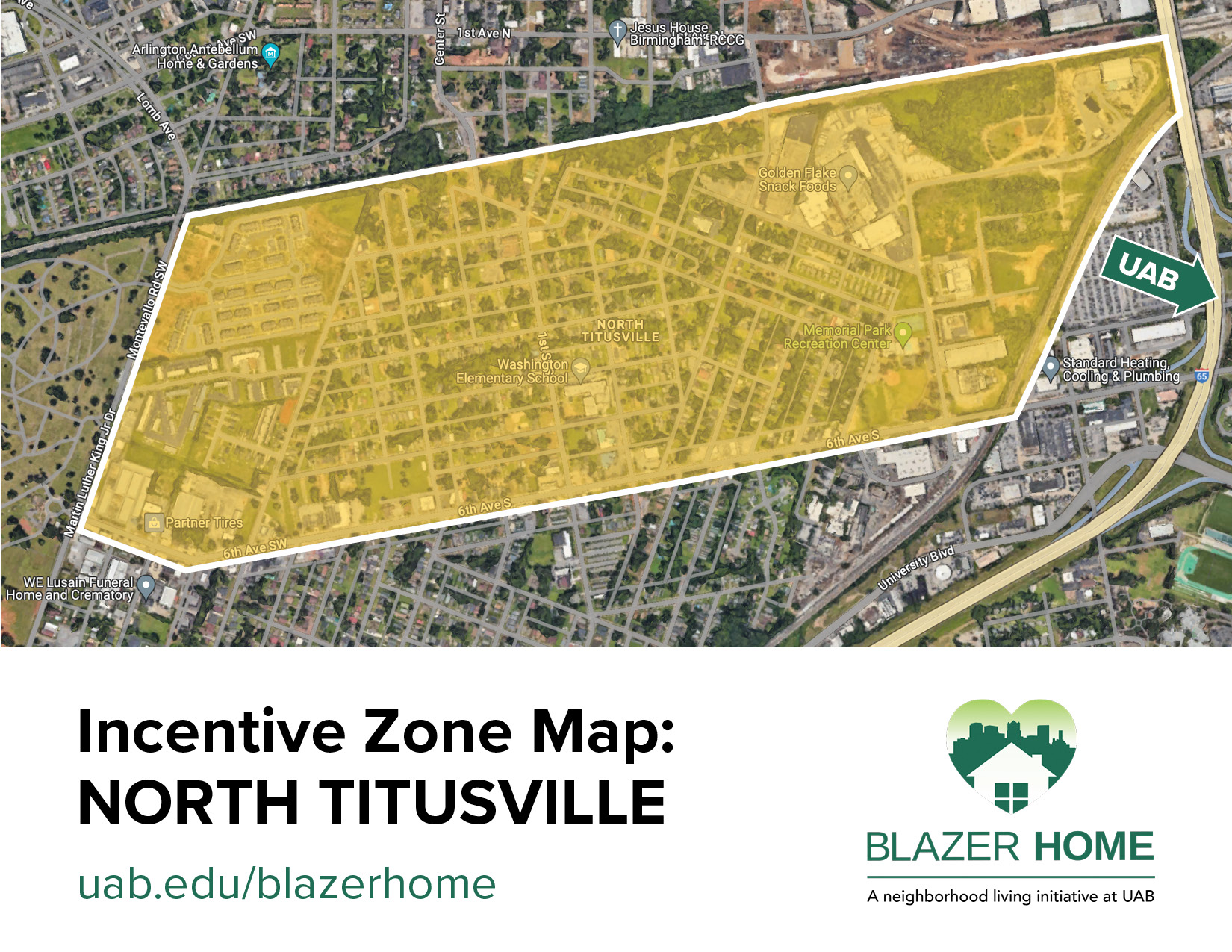 Incentive Zone Map of North Titusville neighborhood