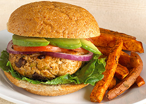 Southwest Turkey Burger & Sweet Potato Fries