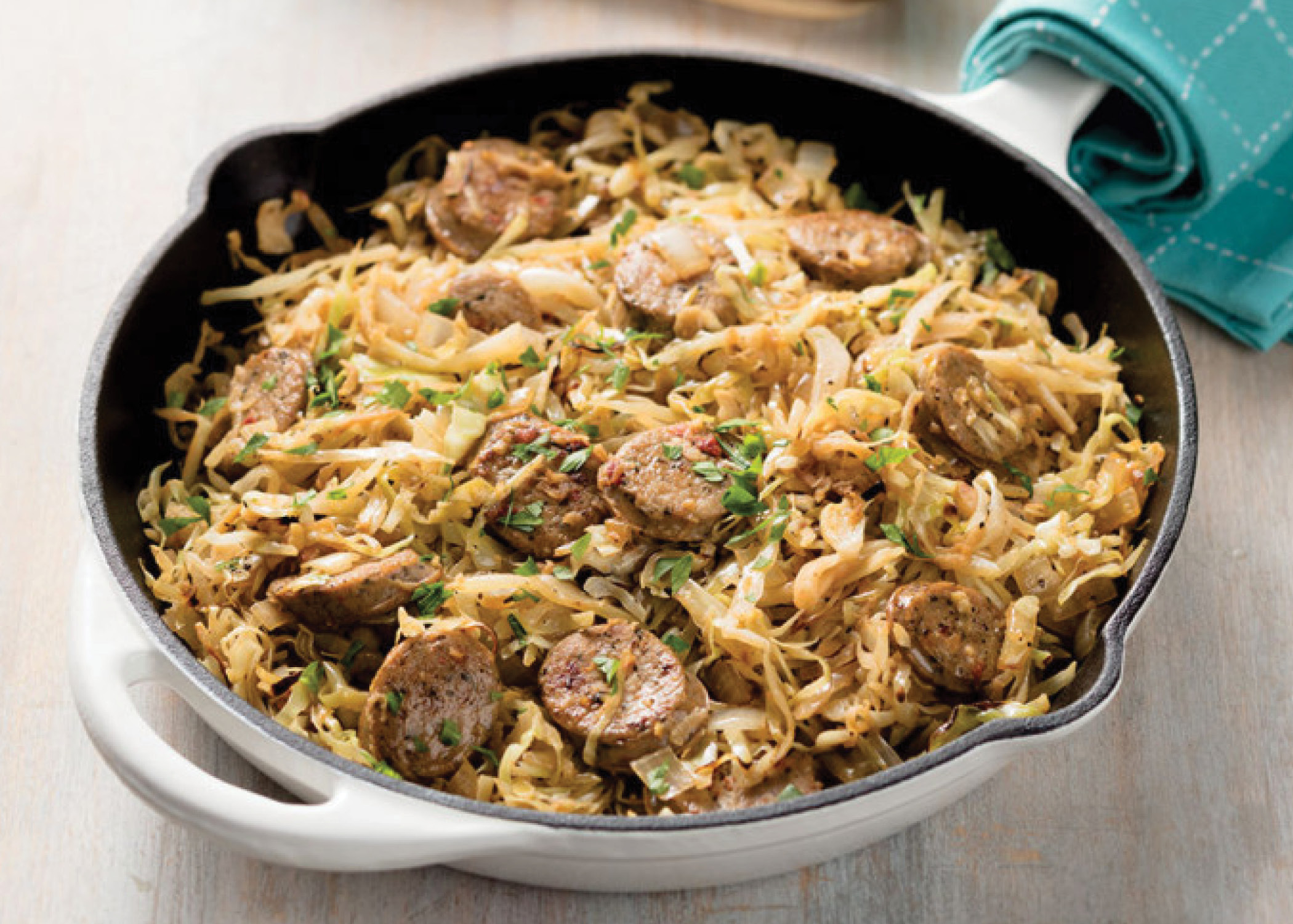 Chicken Sausage & Cabbage Skillet