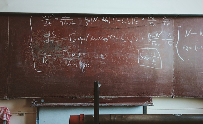 blackboard with equations