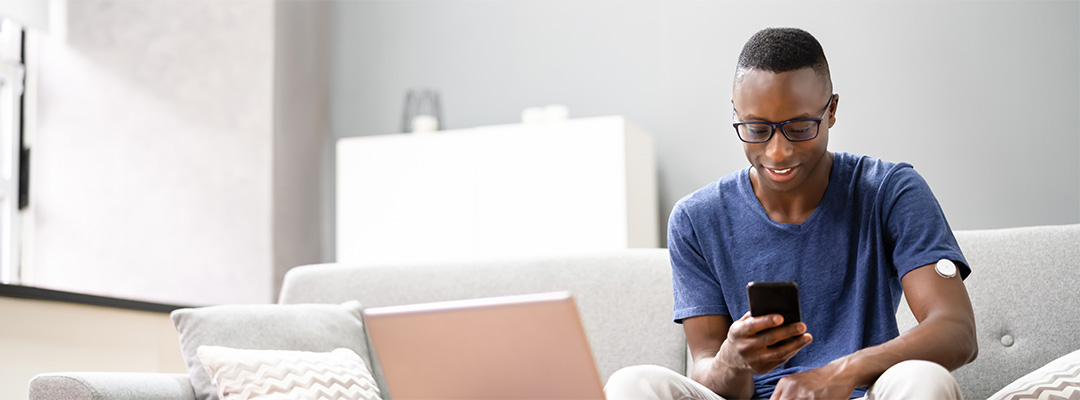 Man checking blood sugar levels