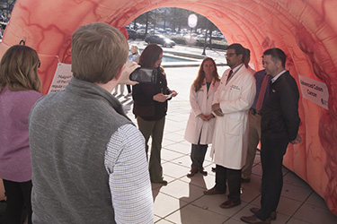 Clinicians conducting social media interview