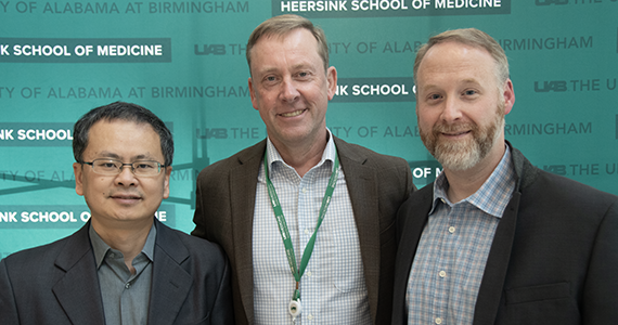 Drs. Gang Liu, Mark Dransfield, and Mike Wells at HSOM Endowments & Professorships reception.