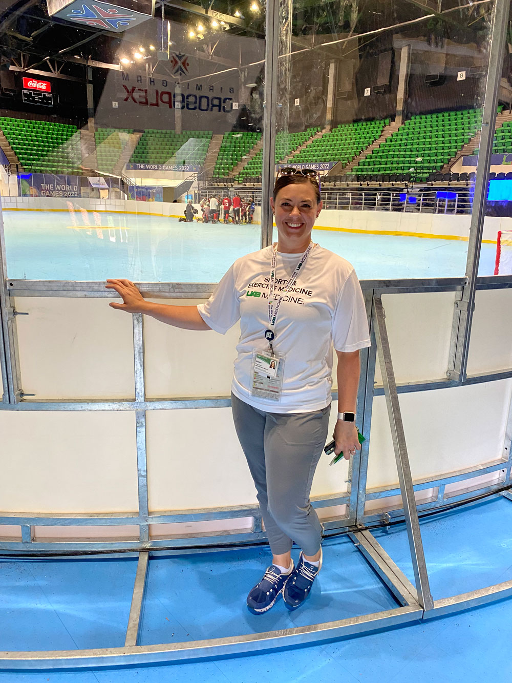 Megan Steirer, MA, LAT, ATC, at inline hockey.