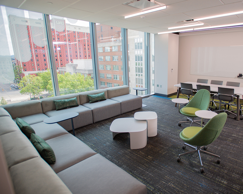 group of students studying